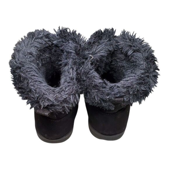 Cat & Jack Girls Suede(like) Black Ankle Boots - Size 6 - 0264 - Picture 4 of 4